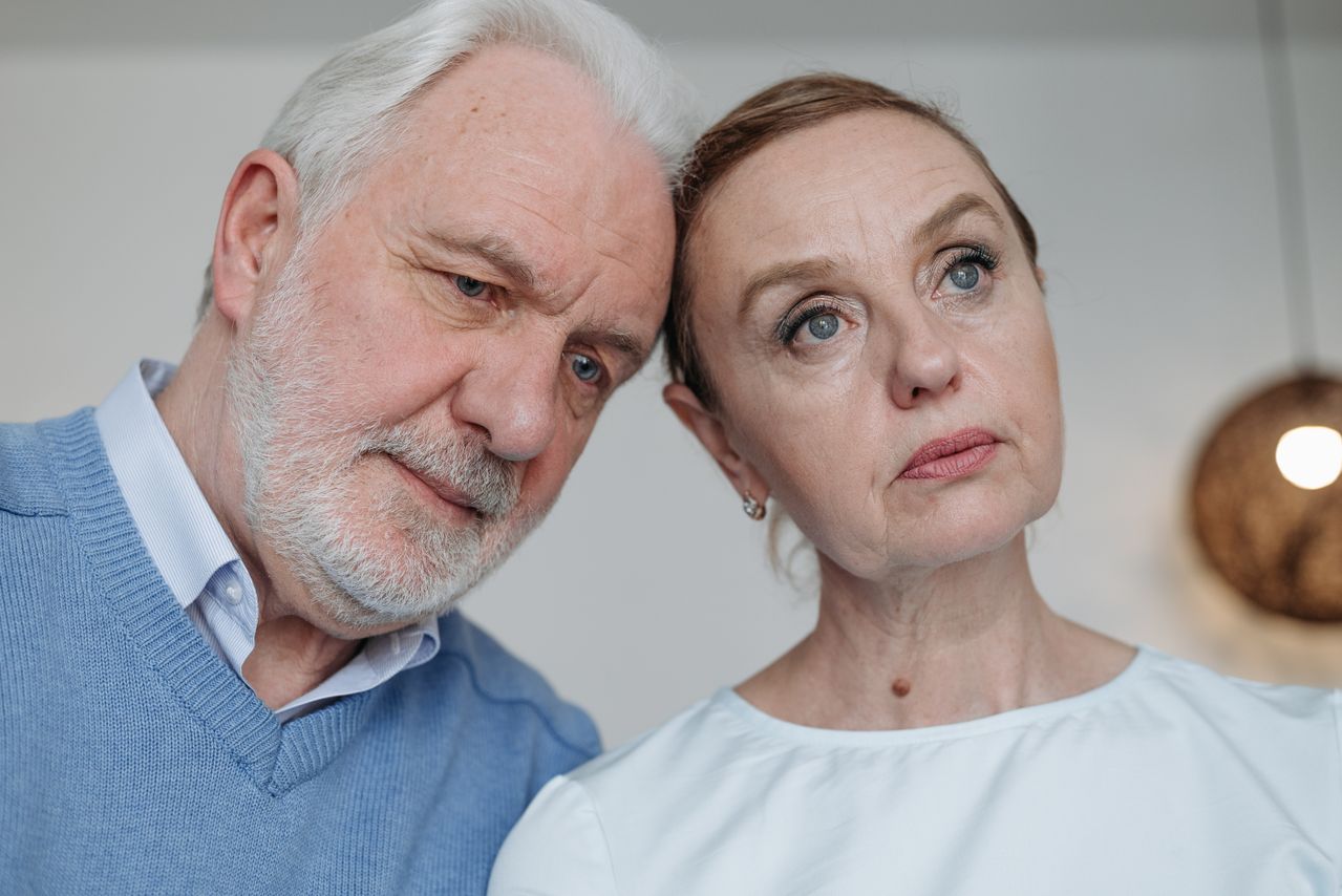 Elderly stroke survivor at home with carer