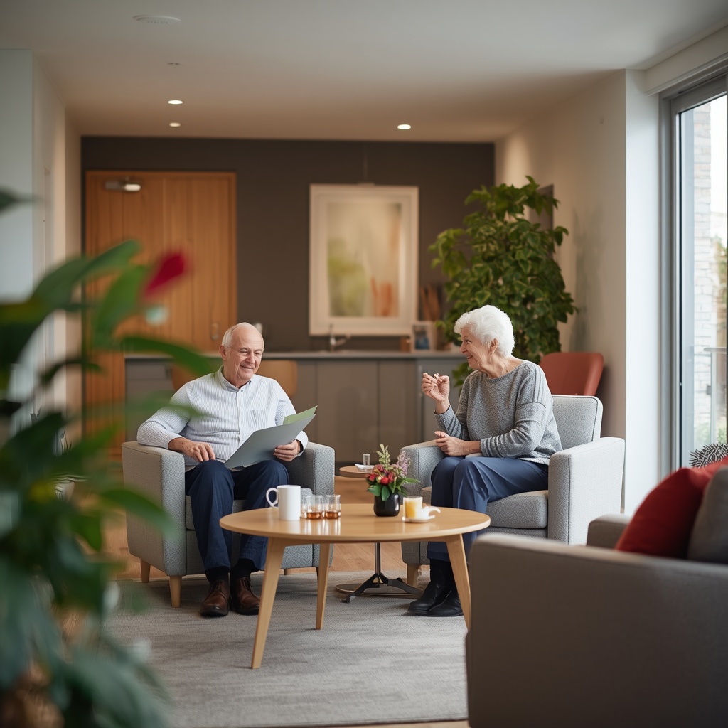 Elderly residents in sheltered housing receiving home eye care