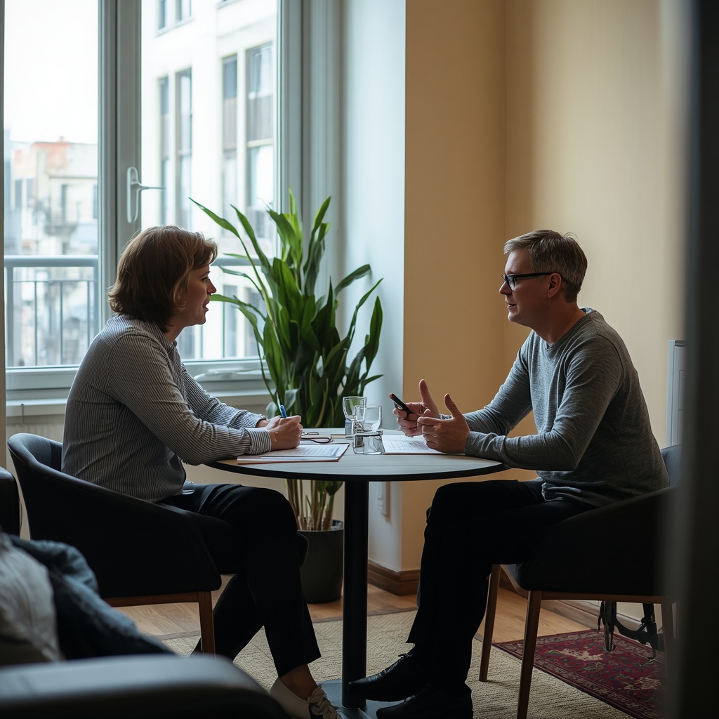 Elderly resident choosing spectacle frames during home visit